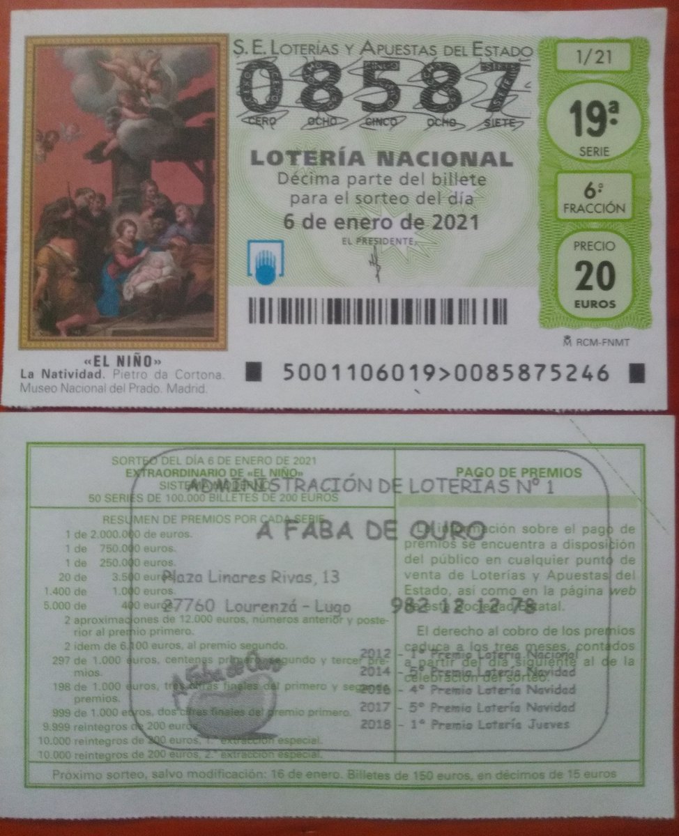 AFABADEOURO's tweet photo. Falláronnos as unidades de millar do 2° premio de Reis (03.436)...🤦
Na Faba vendimos o número 00.436

Falláronnos tamén as unidades de millar do 3° premio de Reis (05.587)...🤦
Na Faba vendimos o número 08.587

A sorte rondando A Faba de Ouro! 🍀

Noraboa aos premiados https://t.co/6gJc5tlq7D