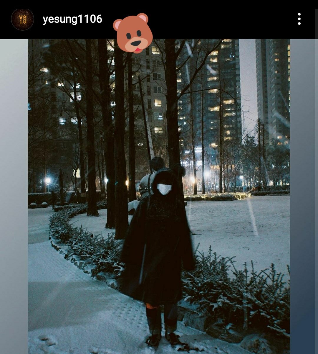 TJ79_EunSiHae's tweet photo. @shfly3424 ☃️Cutie YeBear🤪 Have fun enjoy d snow🤟
Love the coincidence of my #2Woon Cutie Bears🧸💕🧸캉긴 &amp; 예성 walking in the snow🌨💗❄ post at same time💙🙆‍♀️

@Himsenkangin @shfly3424 #Yesung #예성버블
Miss you.. Love you.. 🧕💋TJ🇲🇾 https://t.co/KHSyzHpOEk