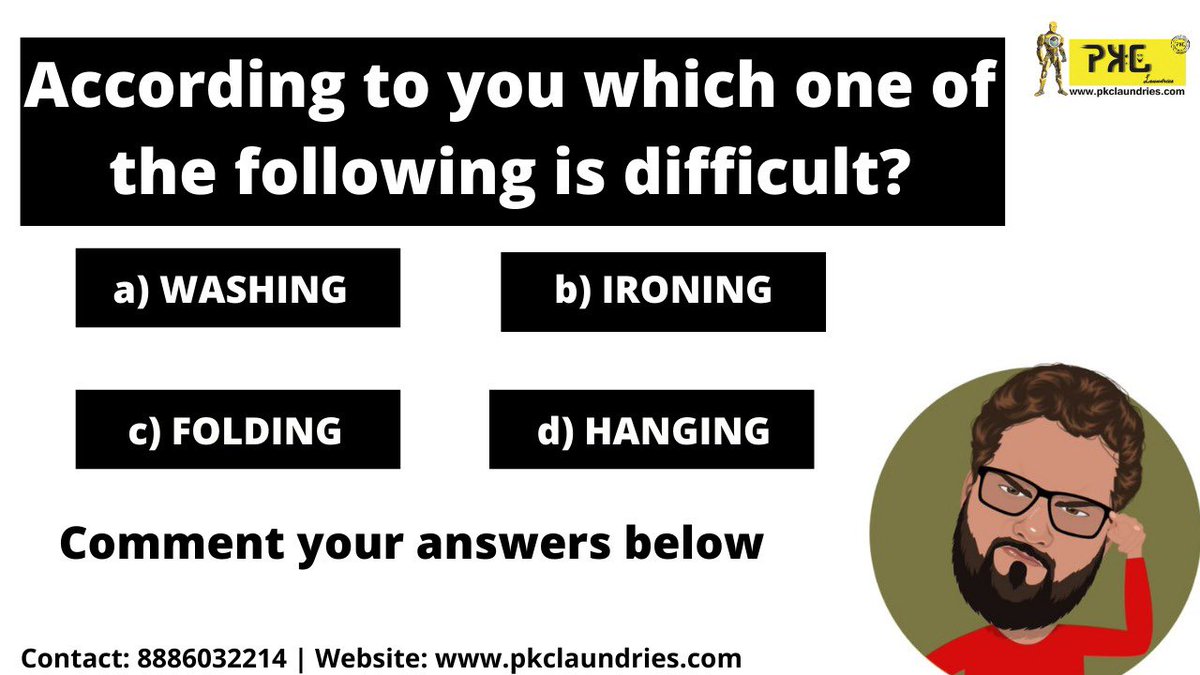 A-B-C-D, to which one you belong to?

For ordering-
Call- +91 8886032214

WhatsApp- wa.me/+918886032214/

#laundry #Question #Hyderabad #Telangana #freedelivery #freepick #hyderabadlaundry #pkc #pkcposts