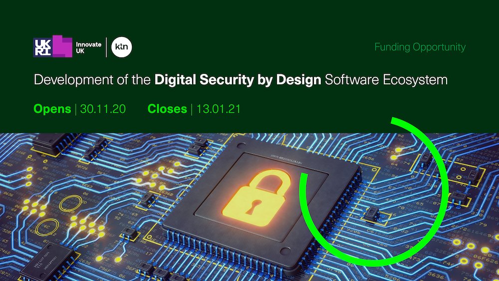IUK_Defence's tweet photo. One week left to apply for the £1.5 million Development of the #DigitalSecurityByDesign Software Ecosystem competition @DSbDTech @innovateuk!
Find out more: https://t.co/m0NPbtziea https://t.co/vmS4TOV44u