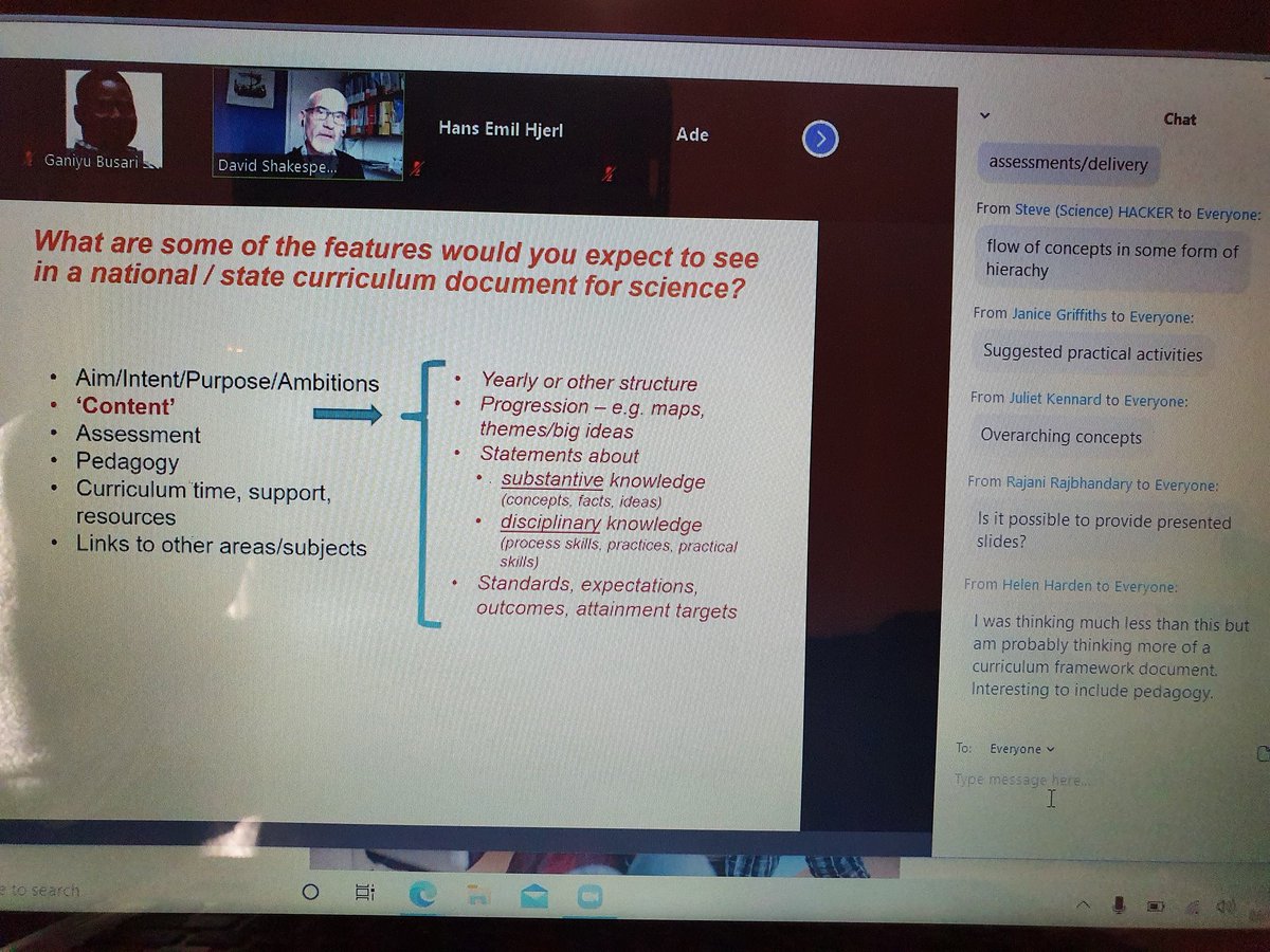 #ASEConf2021. My first session "Learning from others -how can you compare one science curriculum with another? " with David Shakespeare. A very useful session for me. Thanks <a href="/theASE/">The ASE</a>