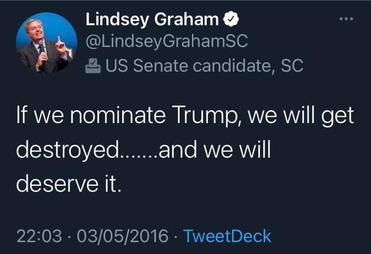 Is losing the presidency, the house and the senate what you meant back in 2016 when you said you would get destroyed, senator?