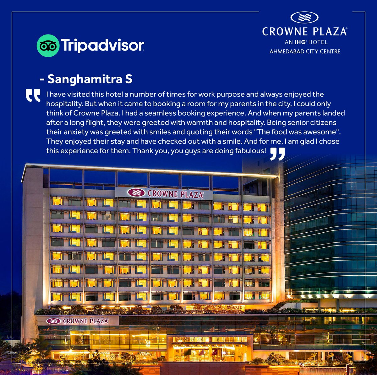CPAMDCH's tweet photo. Reviews that bring smiles on our team’s faces. For us, your happiness matters the most. In full compliance to local health &amp; safety guidelines, we’re ensuring that you &amp; your loved ones have a safe and memorable stay.

Book your stay and see for yourself- https://t.co/YPwaOEastB https://t.co/9mPL3I5lO4