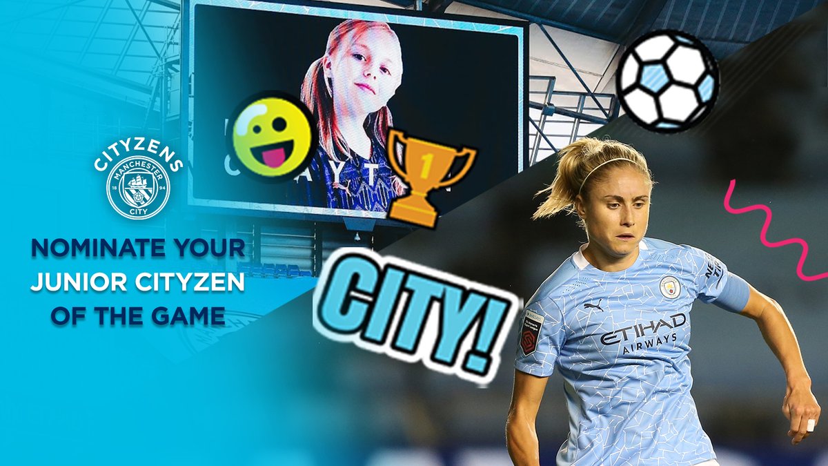 Nominate your Junior Cityzen for the upcoming women's games! 

To be featured in the starting line up and winning a full kit! 

➡️bit.ly/2MFBKp1