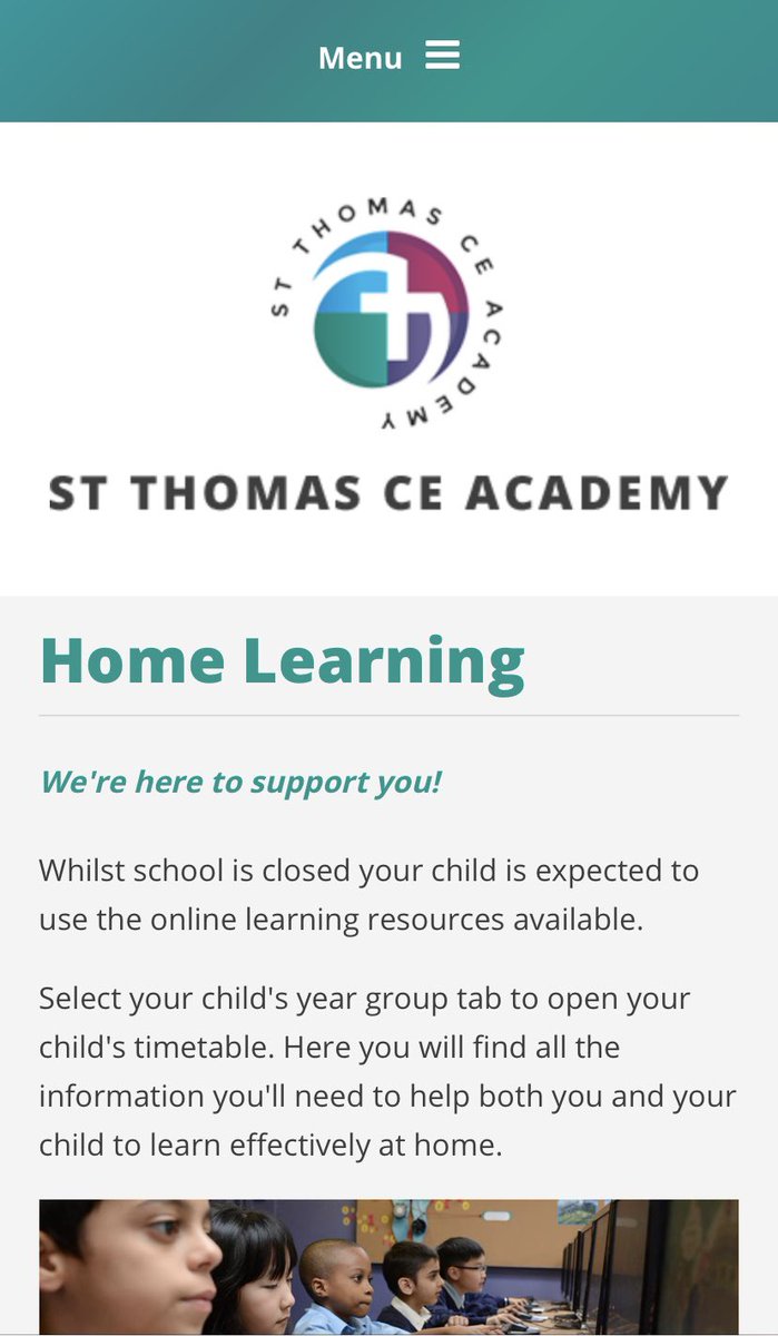 ASMATBham's tweet photo. St Thomas -  Home Learning is available on our website, if you need help with access contact the school office. 
https://t.co/shtPOO4H5t https://t.co/4T0n9FD5iz