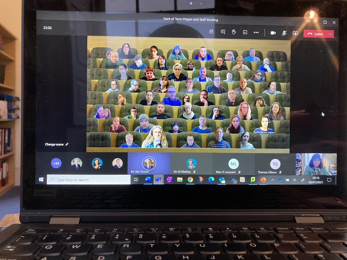 PPCAcademic's tweet photo. Remote CPD day staff meeting? @PriorPark it looks like this... So lovely to see so many cheerful faces this morning! #priordigital https://t.co/DjHtEfyd83