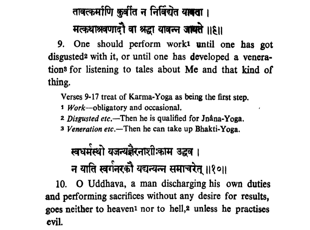 Importance of Karma in Uddhava gita.