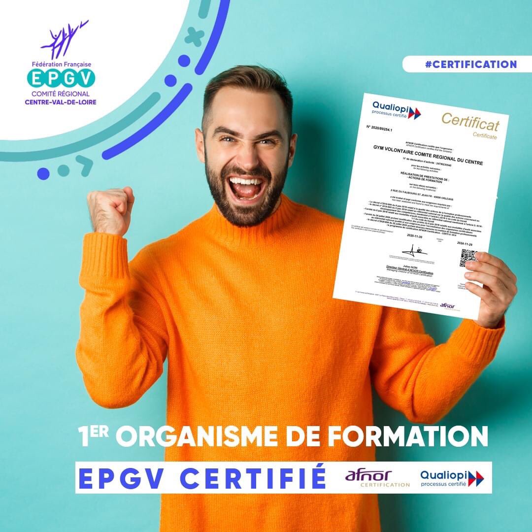 [CERTIFIÉ #QUALIOPI ]
Notre organisme de formation est le 1er EPGV à être certifié #Qualiopi 😍

MAIS, qualiopi ? KEZAKO ? 🤨
On vous raconte tout par ici : sportsante-epgvcentre.fr/blog