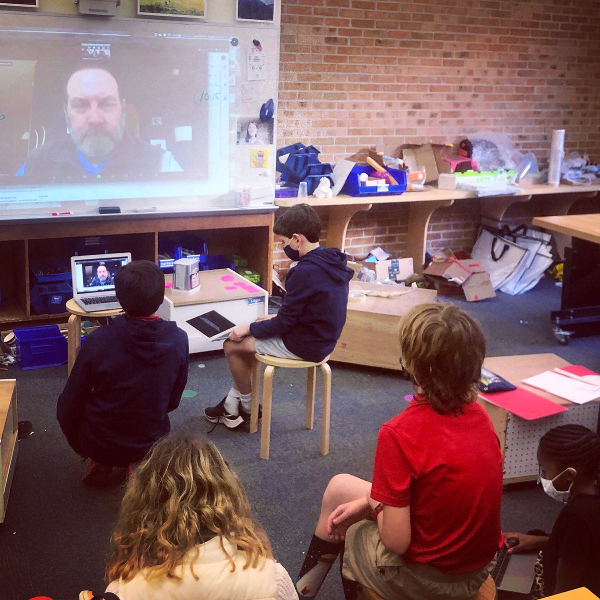 PaceWoodruffLib's tweet photo. I loved meeting with the Lower School “Coding Chickens” First Lego League Robotics Team today to consult with them on their innovation project.  The theme is getting people to be more active and their idea is to check out sporting equipment at public libraries.  Brilliant!! https://t.co/dRZdu57Dkr