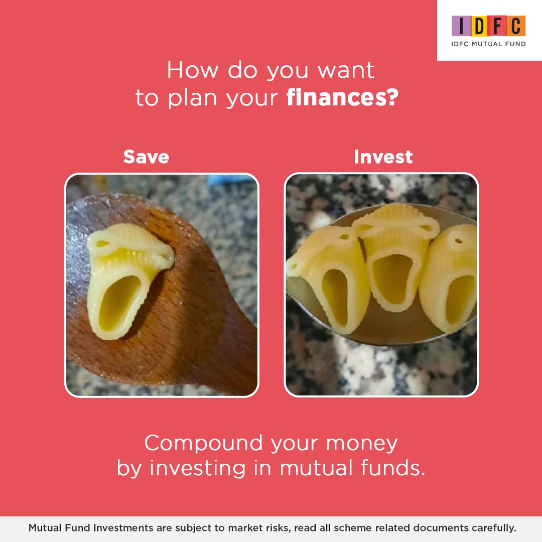 bandhanmutual's tweet photo. Don't just deposit your money someplace "good". Aim to compound your money by investing in Mutual Funds. #PaisonKoRokoMat #MutualFundsSahiHai #TwoEyedPasta https://t.co/8cnsAb6Ol0