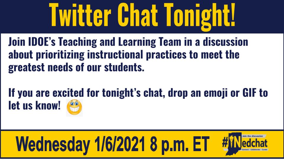 #INedchat is back TONIGHT! Join the discussion. Please RT to share.