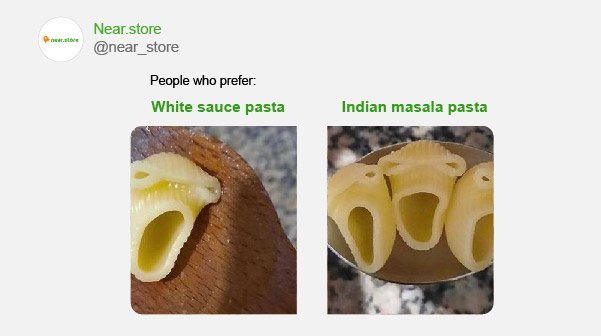 near_store's tweet photo. Just Us being Desi!
#Twoeyedpasta #Trending #TrendingNow #MomentMarketing #nearstore #storetodoor #grocery #onlinegrocery #kiranastore #onlineshopping #samedaydelivery #nearestfastest #kirana #groceryshopping #munchies #food #shoponline https://t.co/lDIT9rX87M