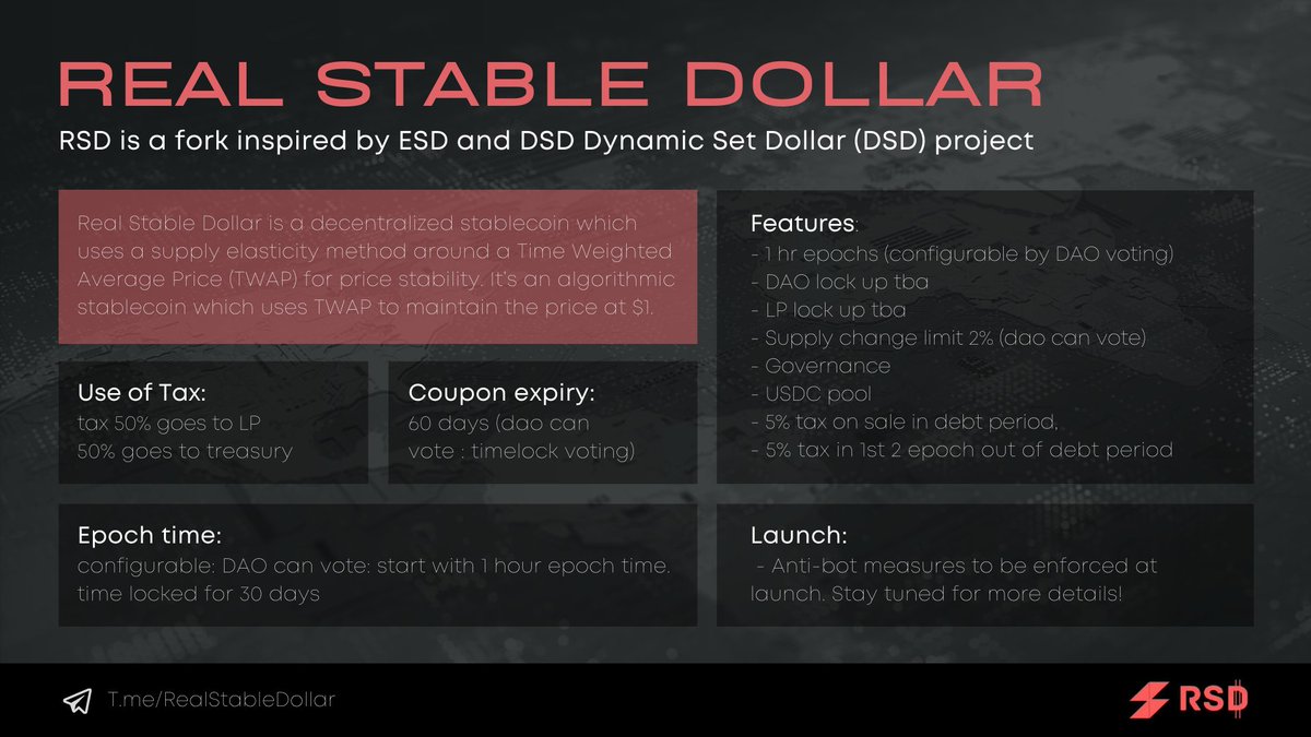 Ravinde05628317's tweet photo. New alpha! Inspired by $DSD and $ESD. If you missed those then you don't want to miss this one ๐
No Presale! Stealth launch! Optimized tokenomics! This has a real chance to be the next 50x ๐
#realstabledollar #nextesd #nextdsd https://t.co/WJpeD9lhY1