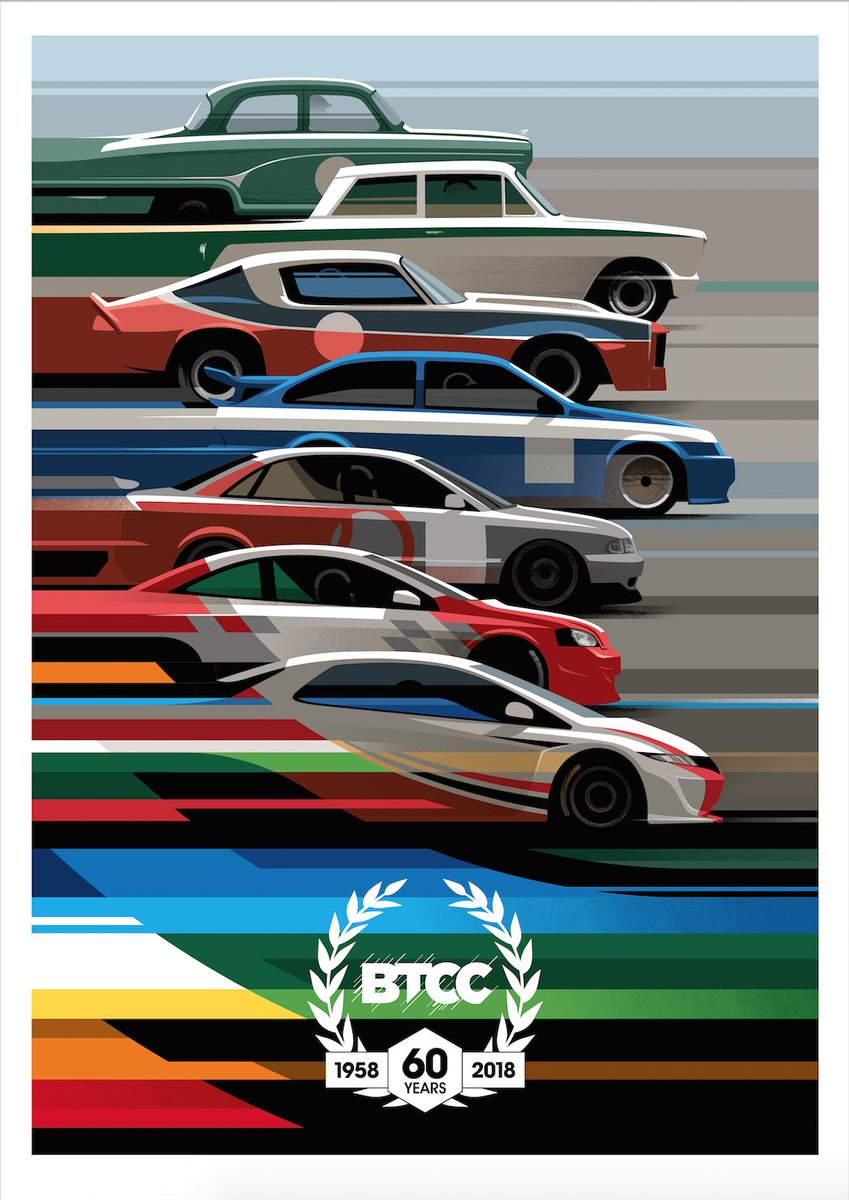 BTCC's tweet image. 🌟 Competition! 🌟

To bring some brightness to Lockdown 3.0 we're giving away three posters of our 2018 TOCA-commissioned artwork by Guy Allen celebrating our 60th anniversary 🤩

Here's how to enter:
1️⃣ Like and retweet this tweet
2️⃣ Make sure you follow @BTCC on Twitter

#BTCC