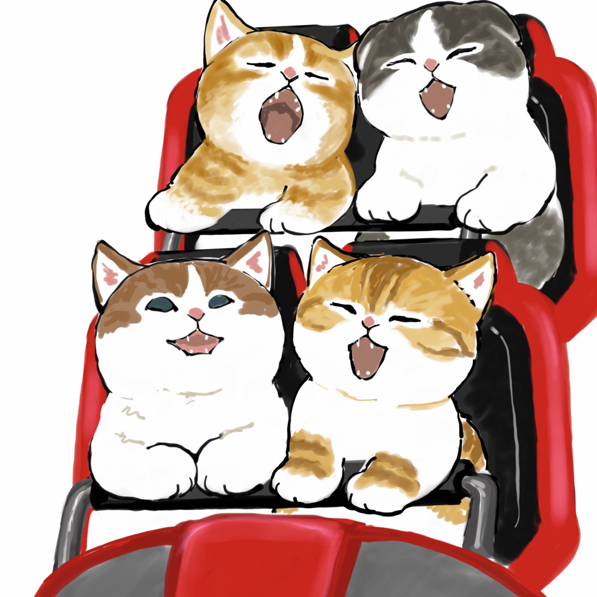 「もふもふ遊園地? 」|ぢゅの🐈のイラスト