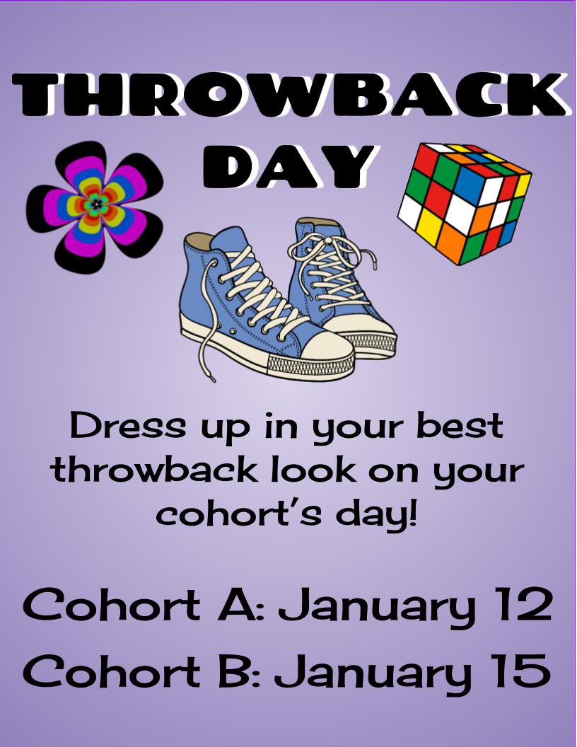 Bhsredevils2021's tweet image. January kicks off our first BHS spirit week of the month! Throwback day is next week at BHS, dress up in your favorite outfit from another decade with your friends! #bpschat #schoolspirit