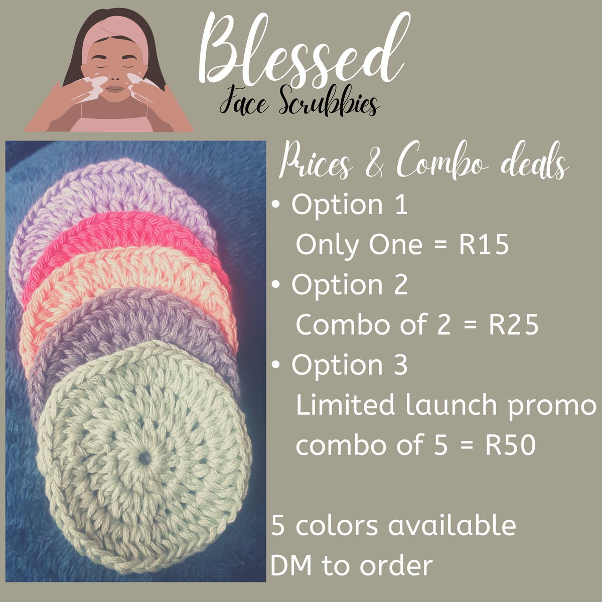 DoretteBee's tweet photo. ✔ Blessed Face Scrubbies benefits: ✔
🎀 100% organic cotton yarn 
🎀 100% biodegradable
🎀 Zero waste swap product 
🎀 Locally produced 
🎀 Reusable &amp; machine washable 
🎀 Durable base 
🎀 Natural skincare advantages 
🎀 Handmade top quality 
#shopsmall #SupportSmallBusinesses https://t.co/18YFqLIZgW