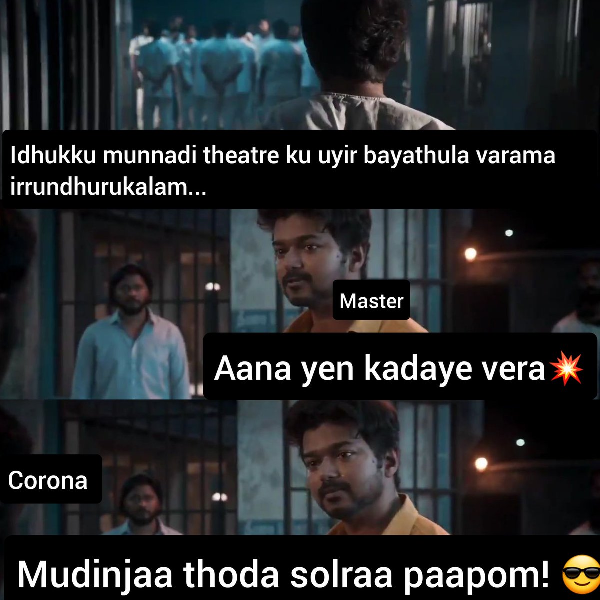 sanjeevR007's tweet photo. #master...😅🔥💥 just for fun😅..But we should strictly follow the government safety precautions, properly💯🙌 and celebrate master💥🎆.. #MasterPromos #MasterFilm #MasterPongal https://t.co/caiQLL4pqD