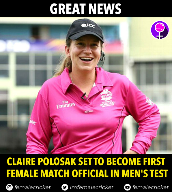 imfemalecricket's tweet photo. #BREAKING 

Claire Polosak all set to become the first female to officiate men’s Test during Australia-India Sydney Test 🙌

#INDvAUS https://t.co/fE8dT9fpUw