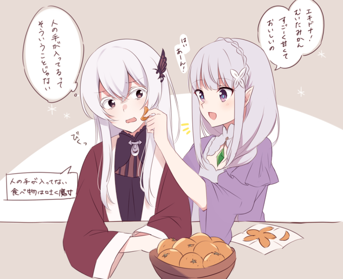こたつのエミリアたんとエキドナです 