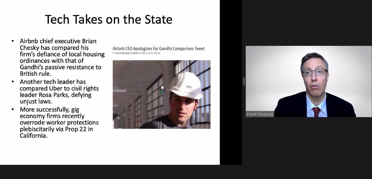 Tuning in now to  @HKULaw/ @GeorgetownLaw's joint conference on "Data Sovereignty along the Digital Silk Road": the great  @FrankPasquale demonstrates in his keynote how tech platforms are using the narrative of civil rights to challenge state regulations
