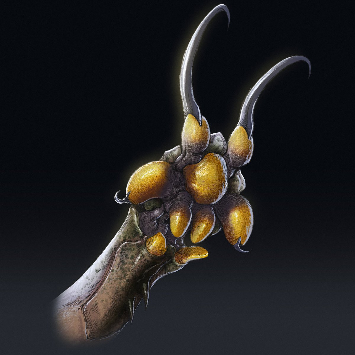 JMatamoros_art's tweet photo. Another piece for this creature project, this time I try to explore how the paw could work, similar to predator mammals by convergent evolution!!!

#conceptart #creaturedesign #beast #insectbeast #insect https://t.co/CuqwDZmvk3