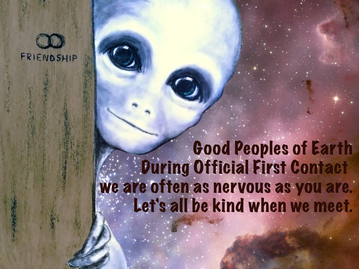 SandiaWisdom's tweet photo. We have fears too you know.

So, during Official First Contact

Could you please keep that in mind.

Let's all be kind when we meet.

-Pita https://t.co/RTBH8vZroa