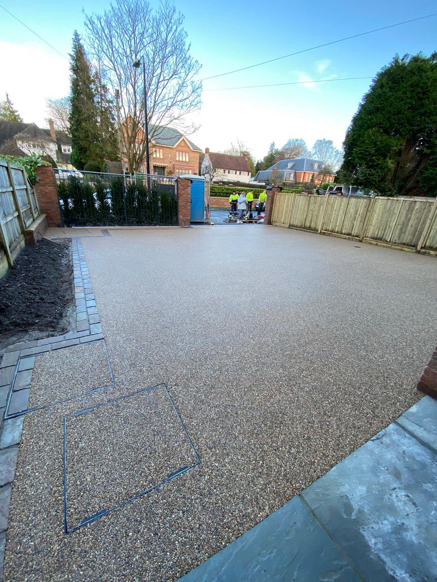 DGSServices's tweet photo. On behalf of Heneghan Developments Ltd we installed a total of 190m of Chocolate Buff Resin Bound Surfacing to two new build developments. #resinbound #manchester #northwest #bowdon https://t.co/CzqJ5X3SrR