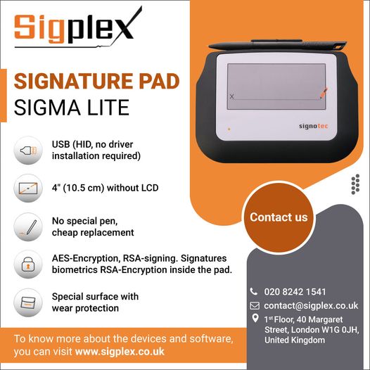 Sigplex's tweet photo. Signature Pad Sigma LITE - Sigplex
Visit website: https://t.co/eC2sw64iRv

#esignature #electronicsignature #signaturecapturedevice #digitalsignaturedevice #electronicsignaturedevice #electronicsignaturepads #sigplex #london #uk https://t.co/PEGCat8Gli
