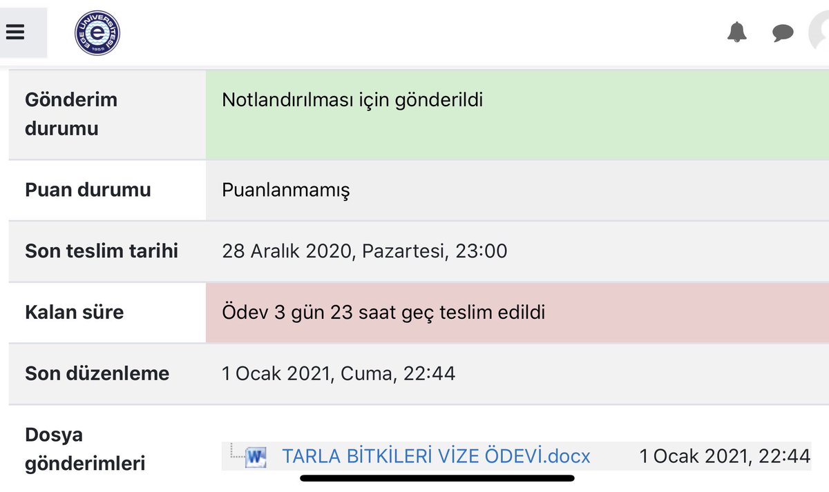 Ödevi 2 gün öncesinden hazırlamam dışında sıkıntı yok...