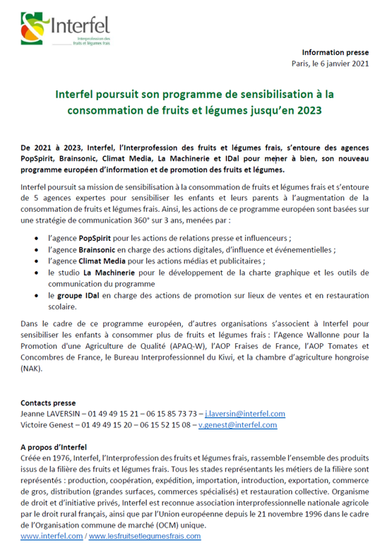 Interfel's tweet photo. [Info presse] Interfel poursuit son programme de #sensibilisation à la #consommation de #fruits et #légumes jusqu’en 2023 https://t.co/OBKj1Y0gwL https://t.co/LixMiSjonT