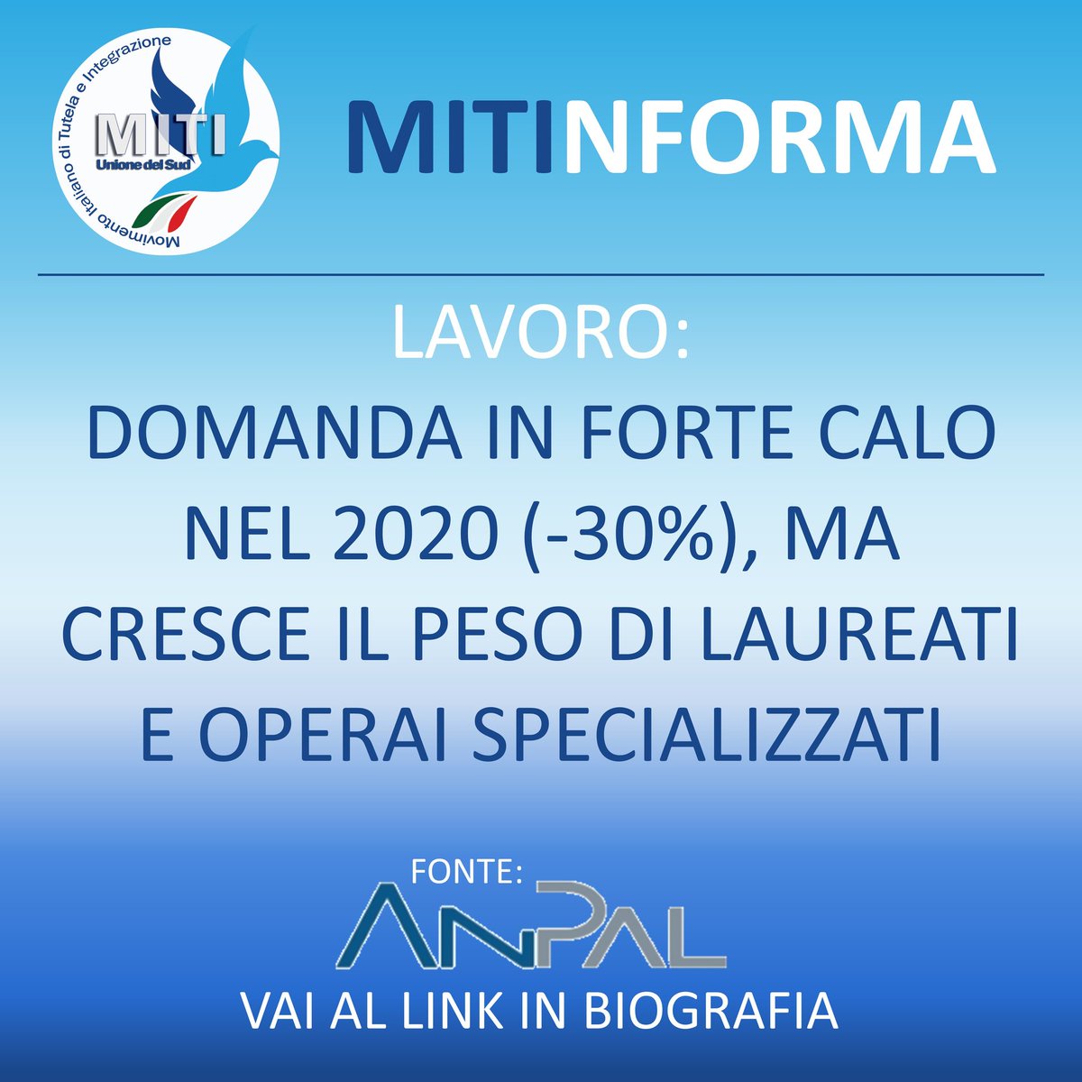 MitiUdS's tweet photo. Mitinforma
https://t.co/SHk9R7Y6SX
@putorti_fabio
#MitiUnionedelSud
#MitiUds
#FabioPutortì
#Mitinforma
#FonteAnpal
#Anpal
#Agenzia
#Nazionale
#Politiche
#Attive
#Lavoro https://t.co/NgC83hmgAz