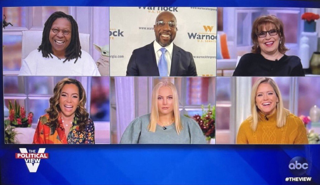 ckimberlinjr's tweet photo. What a miserable existence you must have that you can't even find joy in being in the presence of Georgia's first Black Senator. #TheView https://t.co/NETlxMdA2N