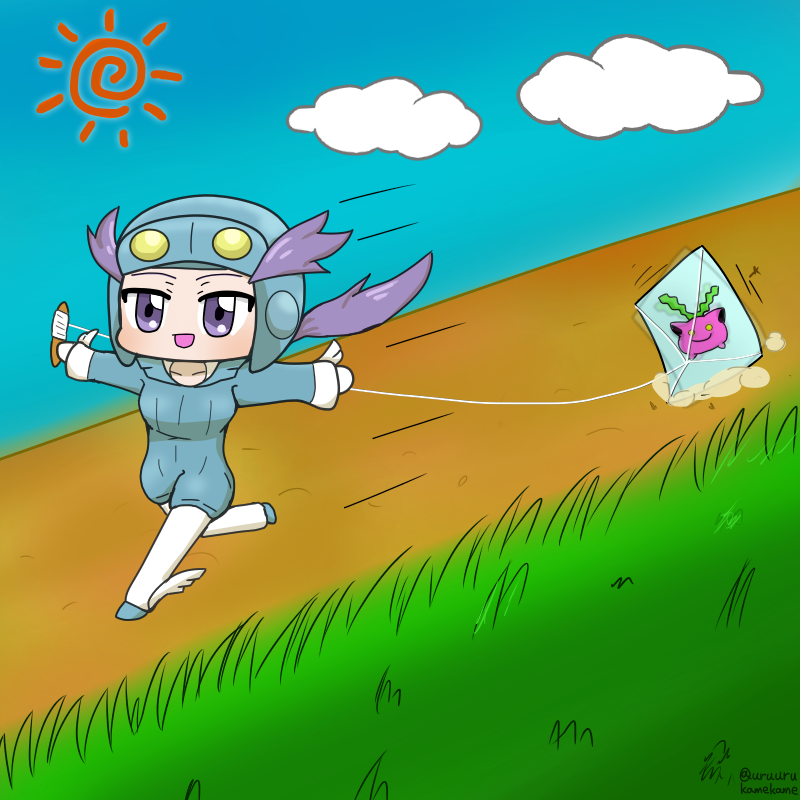 ポケモントレーナー版深夜の真剣お絵描き60分一本勝負 ひこうタイプ使いは風を うるかめのイラスト