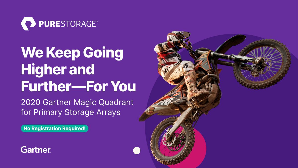 ✊ We are hard on the gas, and it’s been recognized. Pure Storage has been named a Leader in the 2020 Gartner Magic Quadrant for Primary Storage Arrays. purefla.sh/3rYCRjz