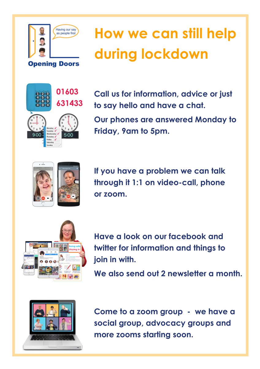 OpeningDoorsLD's tweet photo. England is in lockdown again but we are still here to help with information and advice, online groups and things to do #ODuserled #ODeasyread https://t.co/oC7VeUPao3