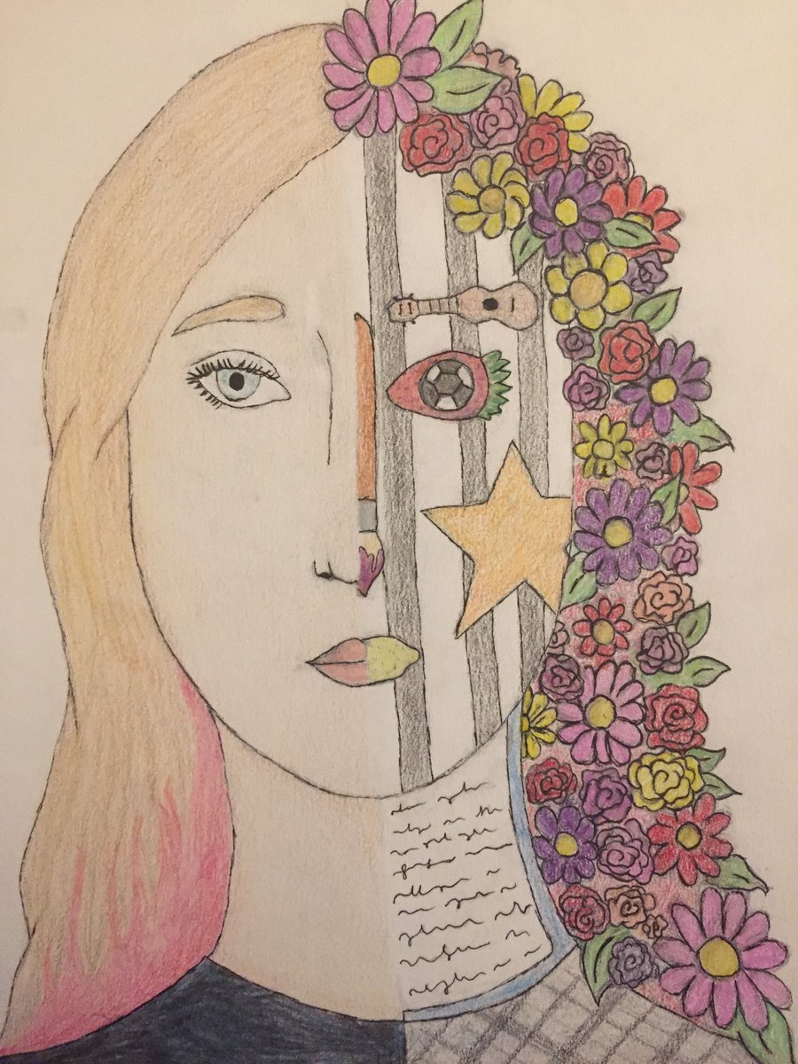 CavacoArt's tweet photo. 8th grade students Rocking Distance Learning! Inside Out Self Portraits! More to come! @PmsPatriots @psd_ri @ViveirosLiz @kenworthy_tom @riaea https://t.co/MmrbilWdmF