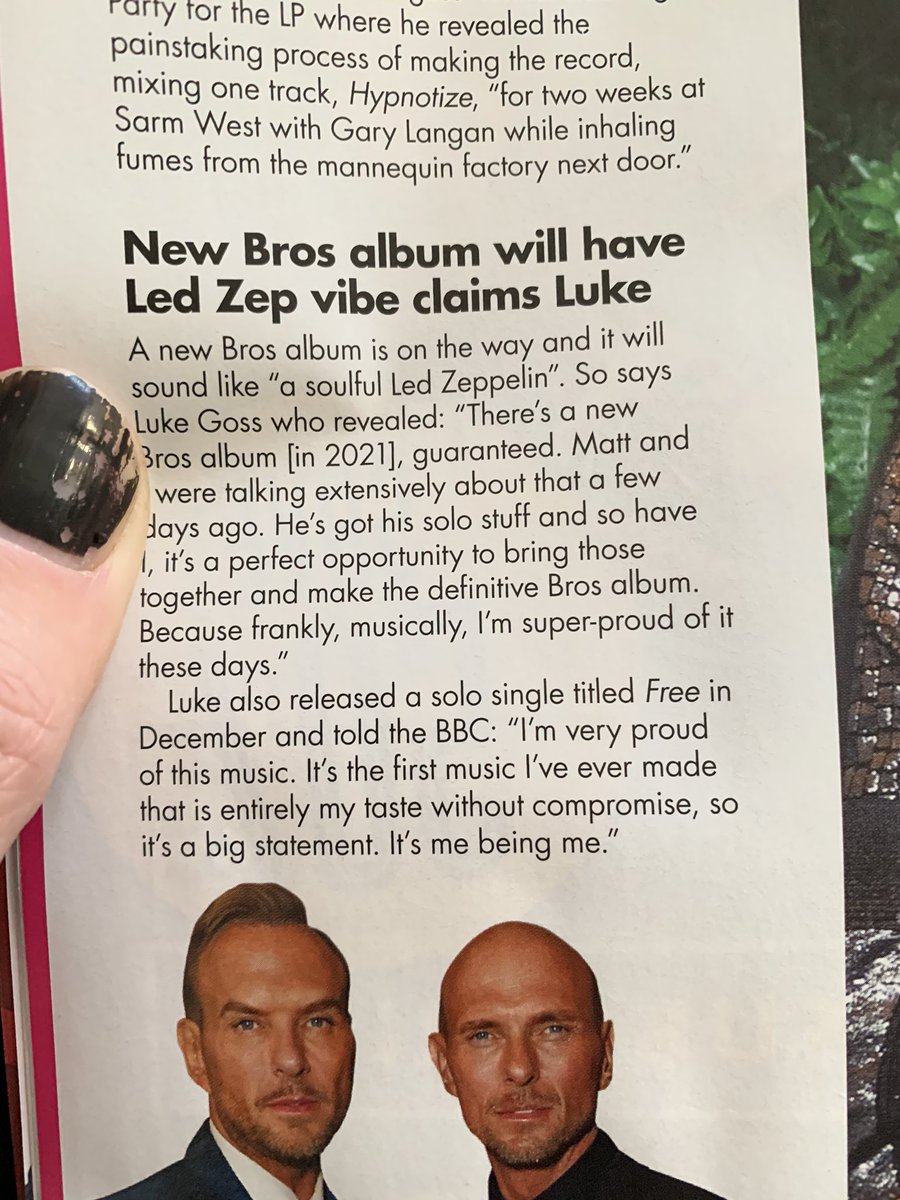 now this kinda news is why i love my @ClassicPopMag subscription! #catinamongstthepigeons #bros #lukegoss #mattgoss #superstition