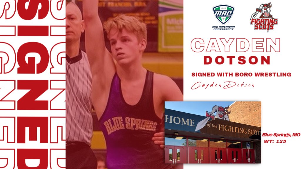 cayden_dotson's tweet photo. I am extremely proud to announce my commitment to continue my academic and wrestling career at Edinboro University! I want to thank my family, friends, all my coaches, and everyone else who has helped me throughout this journey. Excited for what the future holds!🛡⚔️ #BoroBuilt https://t.co/yy3zTBvY27