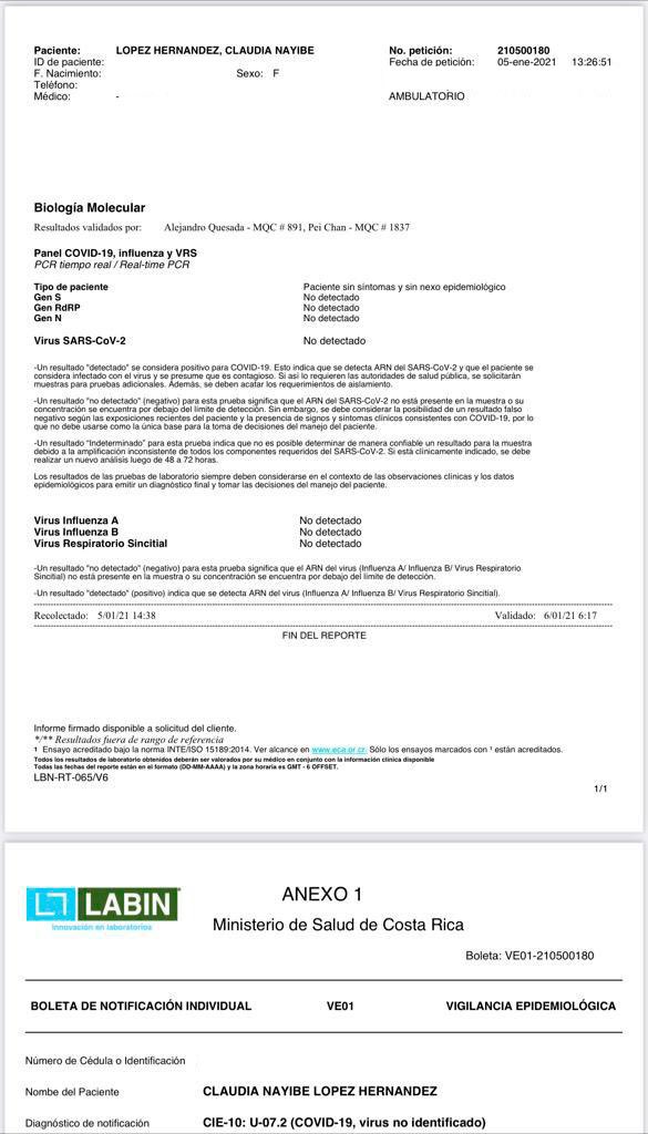 ClaudiaLopez's tweet photo. Como corresponde, me hice prueba PCR para salir y regresar. Ambas negativas. Es mi doceava prueba PCR y, a pesar de mi trabajo y exposición, han sido negativas. Cuidarse y cumplir las medidas de tapabocas, lavado, ventilación y distanciamiento funciona. Sigámonos cuidando. https://t.co/KRVdnKhEzj