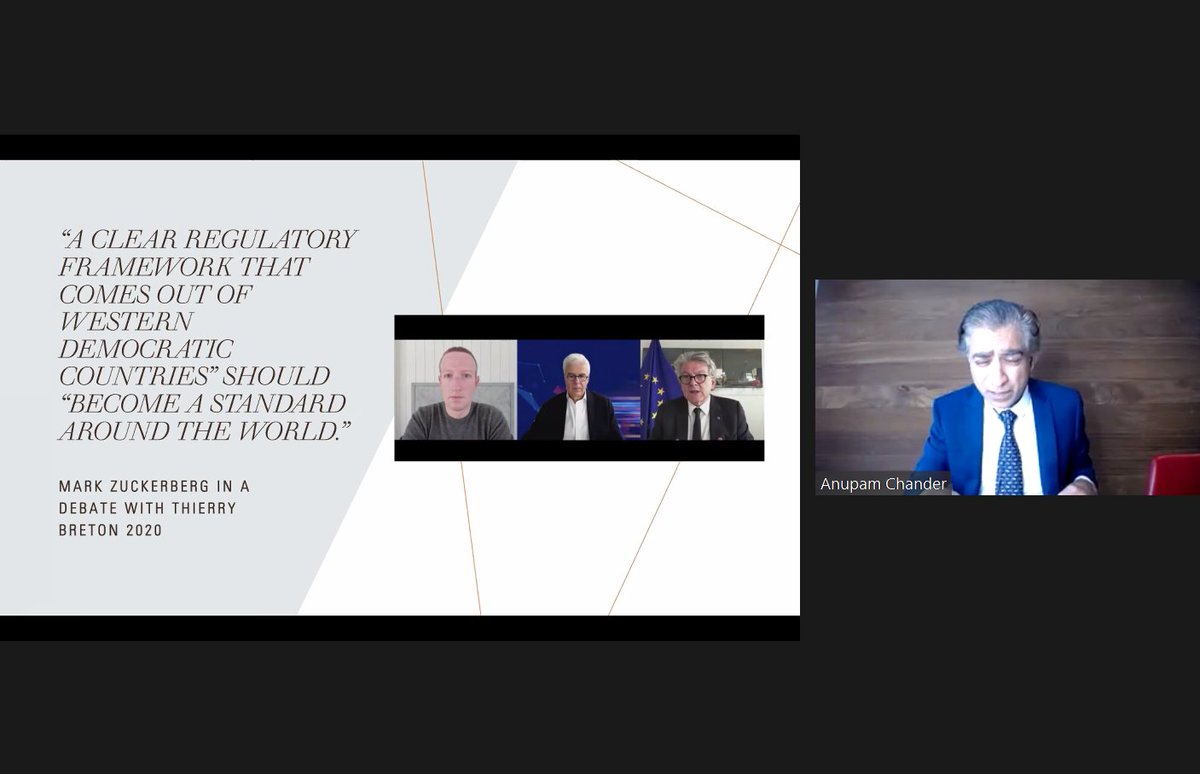 Now  @AnupamChander with his talk "Is the Internet a Western Idea? Decolonizing the Internet" presenting statements about the joint US-European attempts to dominate tech business and regulation