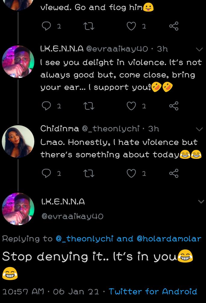 5.Twitter for Violence  cane through...