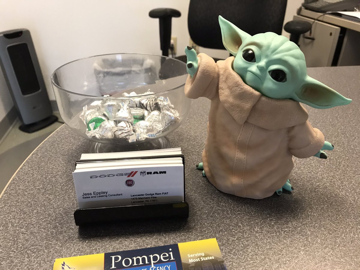jessica_eppley's tweet photo. Grogu says to buy a car from Jess so she can afford chickie nuggies and chocky milk. https://t.co/3SSSPl4o3G