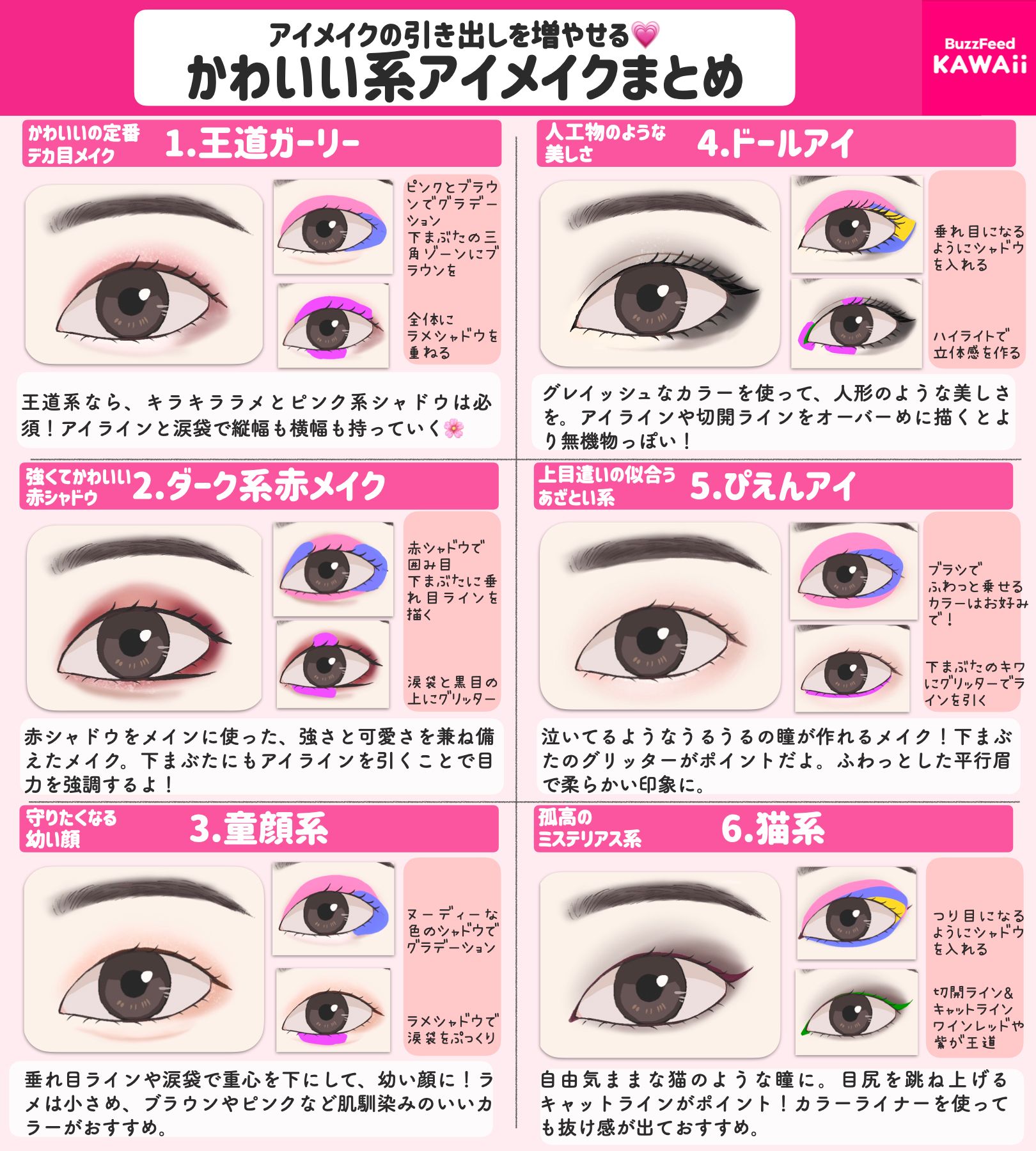 Buzzfeed Kawaii En Twitter アイメイクのレパートリー増やそう かわいい系のアイメイクを12種類まとめました Buzzfeed Kawaii En Twitter アイメイクのレパートリー増やそう かわいい系のアイメイクを12種類まとめました