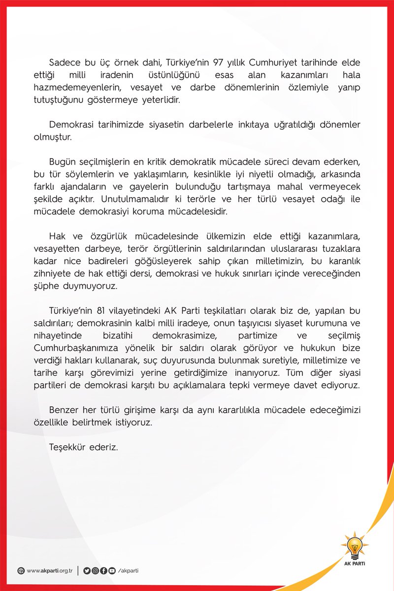 Kamuoyuna Saygıyla Duyurulur...