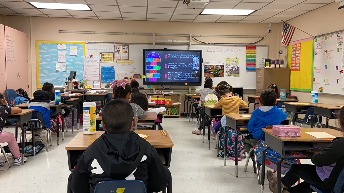 LivingInASchool's tweet photo. Kickstart of the year @ParkerESAldine with a @zoom_us assembly. My ‘Panteritas’ (Panther Cubs) are excited about seeing their siblings &amp; friends in the other side of the school. They also get to see our Principal @HardinCandace without her 😷. https://t.co/T1lpQBSySi
