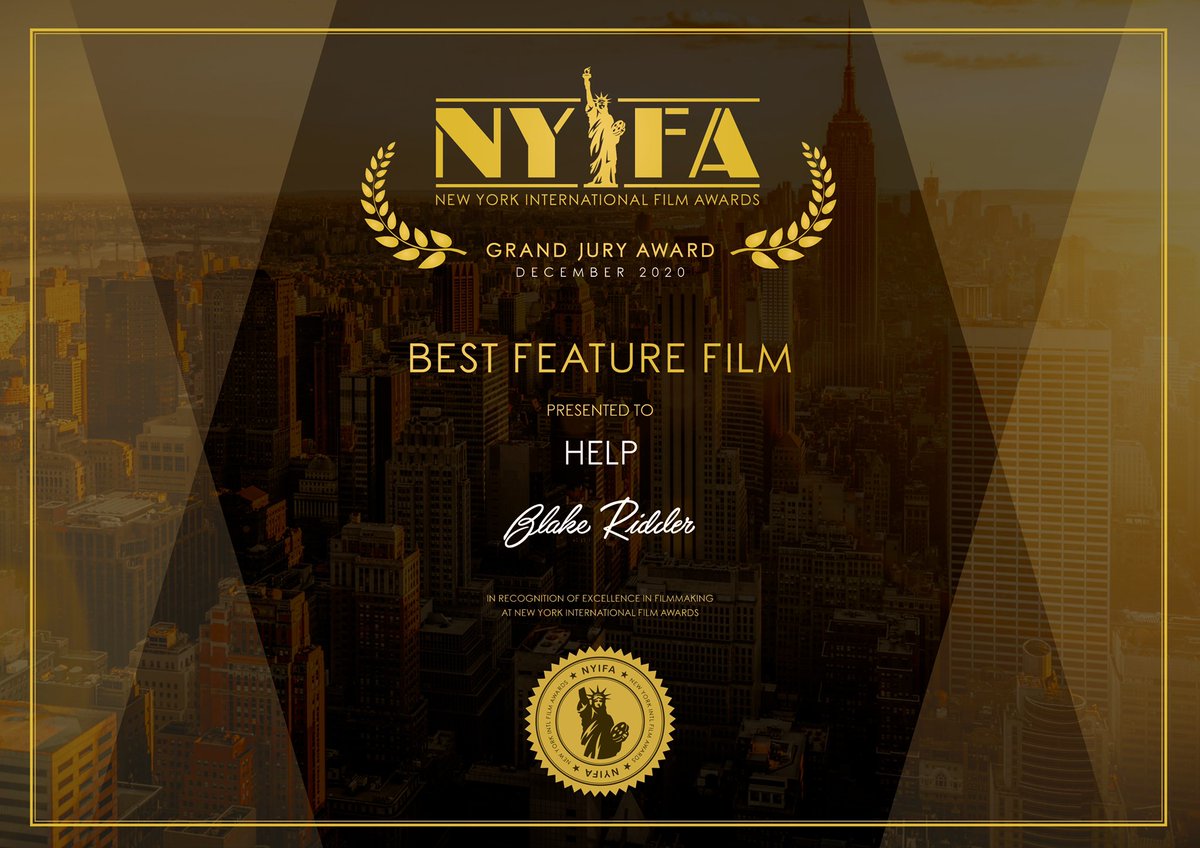 Great news. My debut feature <a href="/HELPthemovie/">HELP</a> just won best feature at <a href="/NYIntFilmAwards/">NYIFA® • New York International Film Awards</a> 🥳🥳🥳