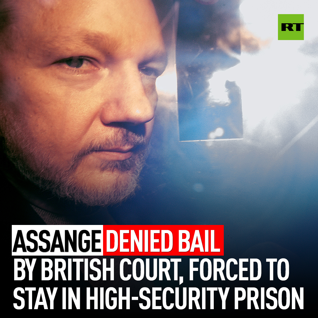 RT_com's tweet photo. The same English judge who prevented Julian Assange’s extradition to the US has denied him bail, saying that her decision must be open to challenge

https://t.co/IpMEiP9xqQ https://t.co/VY8PLtvhXo