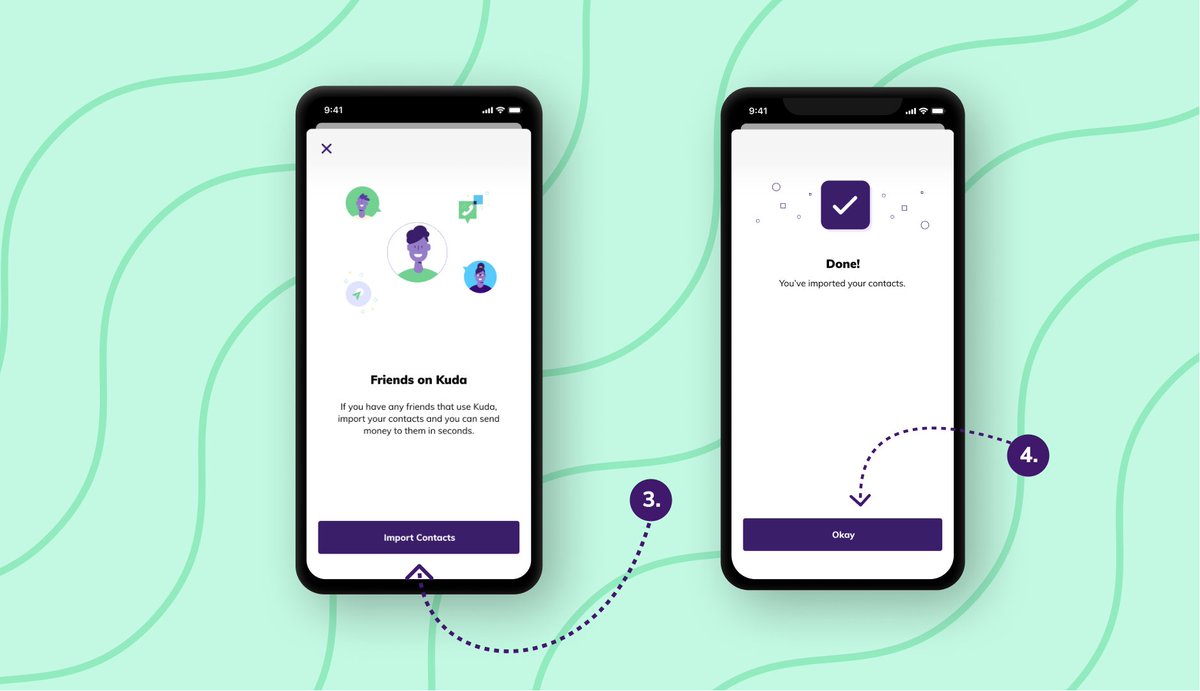 joinkuda's tweet photo. For quick and free transfers every time, find your friends on Kuda!

1. Get the new Kuda update on the App Store or Google Play. 🆕

2. Follow the directions in the images to connect your phone contacts.👇🏾 https://t.co/n5CQxFhOKv