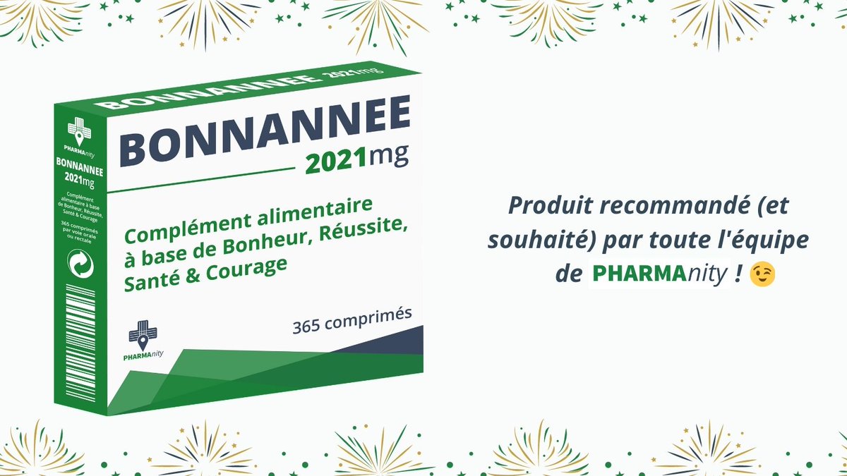 pharmanity's tweet photo. Pharmanity vous présente ses meilleurs vœux pour cette année 2021 ! ✨

Toute notre équipe continue et continuera à accompagner les pharmaciens d'officine au quotidien !🧑‍⚕️✅ https://t.co/AhLVZfHTVP
